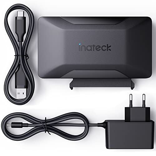 Inateck SATA USB Adapter, USB 3.2 Gen 2 Festplattenadapter für 2.5/3.5 Zoll SSD/HDD, 12V/2A Netzteil im Lieferumfang, bidirektionale Übertragung