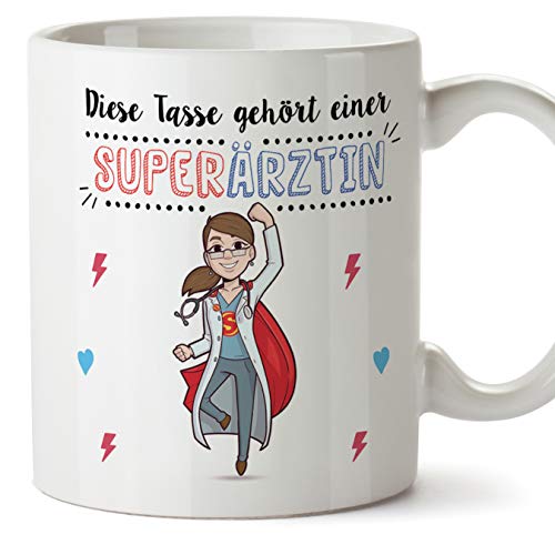 Mugffins Ärztin Tasse/Becher/Mug Geschenk Schöne and lustige kaffetasse - Diese Tasse gehört Einer Super-Ärztin - Keramik 350 ml