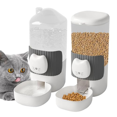 Automatischer Futterspender für Katzen und Wasser,Automatischer Futterspender für Hunde und Wasser - Katzenfutterspender | Haustier-Futterspender und Wasserspender-Set, Hunde-Futterspender und Hunde-W