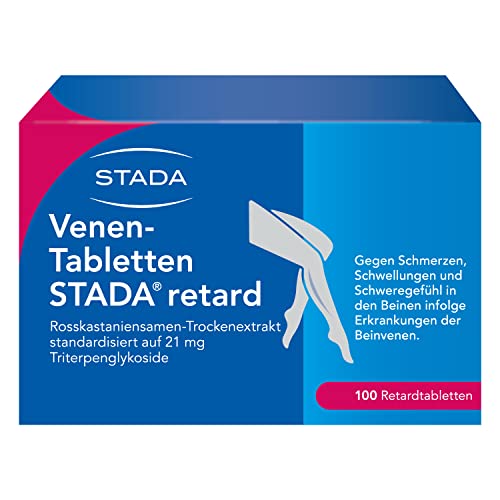 Venen-Tabletten STADA retard - rein pflanzliches Venenmittel - Wirkstoff der Rosskastanie - gegen Schmerzen, Schwellungen und Schweregefühl in den Beinen - 1 x 100 Retardtabletten