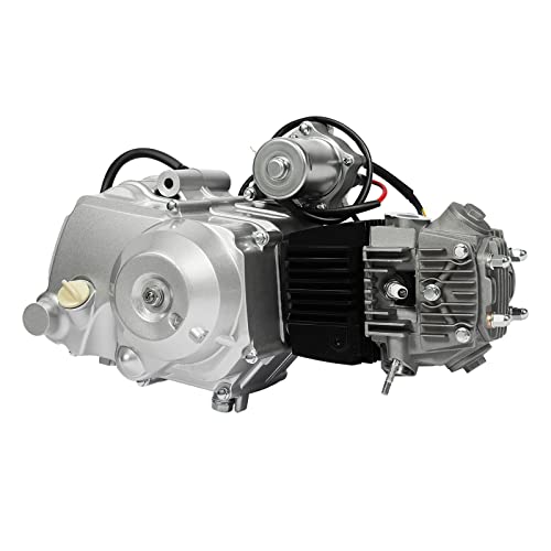 125CC 4-takt Engine Motor, Go-Karts Motor Einzylinder Luftgekühlt 3-Speed Horizontal Standmotor mit Elektrischer Start, 5800W 1500 U/min Seilzugstart Antriebsmotor für Rasenmäher, Quad Dirt Bike