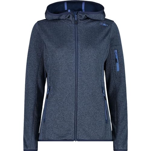 CMP Damen Strickjacke mit Fester Kapuze, Blau-Provence, 50