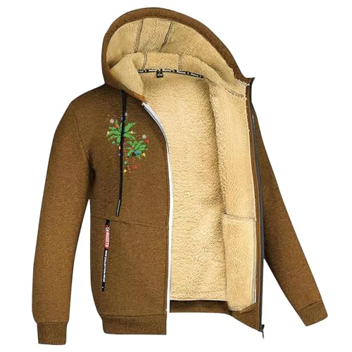 SRZYMJ Jacke Herren Winter Leicht Dickes Flauschfutter Wintermantel Parka Winter Übergangsjacke Freizeitjacke Outdoorjacke Funktionsjacke 3 In 1 Softshelljacke Sweatjacke Steppjacke Fleecejacke