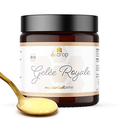 bedrop Bio Gelée Royal frisch & pur 100g in Bio Qualität I 10-HDA Gehalt >1,7% - 100% natürliche Bienenmilch - Frisches Gelee Royale vom Imker