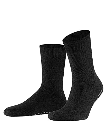 FALKE Herren Stoppersocken Homepads M HP Wolle Baumwolle rutschhemmende Noppen 1 Paar, Grau (Asphalt Melange 3180), 43-46