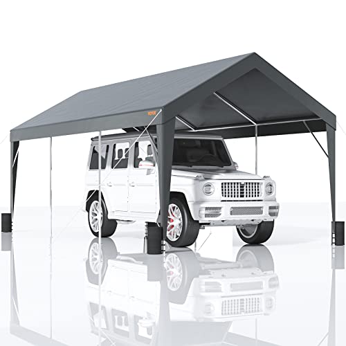 VEVOR Zeltgarage Garagenzelt Lagerzelt Carport PE 3x6x2,8m Grau