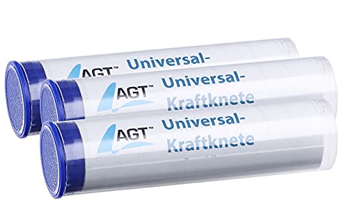 AGT Kaltschweißmasse: 3er-Pack Universal-Kraftknete: 2K-Kleber aus Epoxidharz, 3x 56 g (Epoxidharz Knetmasse, Epoxid Knetmasse, Mastic Repair Epoxy)