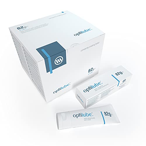 OptiLube Tuben (x12) - Steriles Gleitgel in 5g, 42g, 82g und 113g Tuben, wasserlöslich mit einfacher Klappkappe (82g Tube - Box von 12)