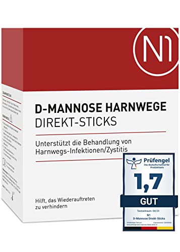 N1 D-Mannose Direkt-Sticks 30 St. - bei Blasenentzündung & Harnwegsinfektion - 30 Tage - OHNE Antibiotika - OHNE Wasser einnehmbar - leckerer Geschmack