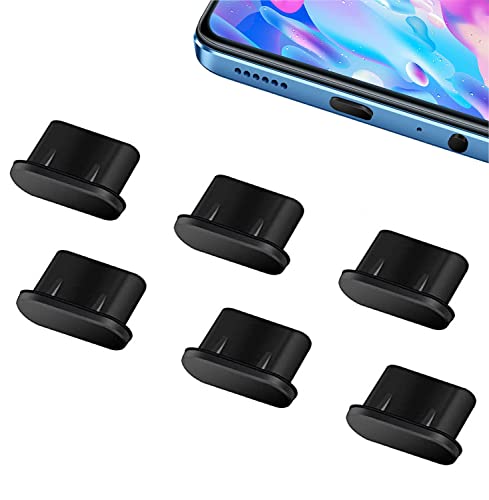 IOSPKKIO® 6 Stück USB C Staubschutzstecker, Silikonhülle USB 3.1 Typ C Anschluss USB C Schutzkappe Kompatibel mit Google Samsung Galaxy Xiaomi Redmi XPLORA Motorola