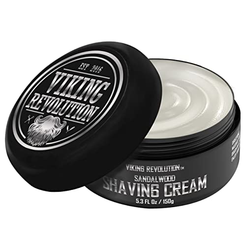 Viking Revolution - Luxus-Rasiercreme Männer - Sandelholzduft - Weiche, Glatte & Seidige Shaving Cream Men - Reichhaltiger Schaum für die Sanfteste Rasur - 150 g