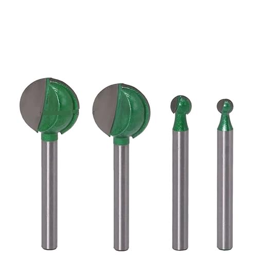 3/4pcs Pille Kugelmesser Carving Ball Nife Holzschnitzerei Root Carving Messerkopf Holzbearbeitung Sphärisches Kugelmesser 6mm Gerader Griff Grin(Color:C)