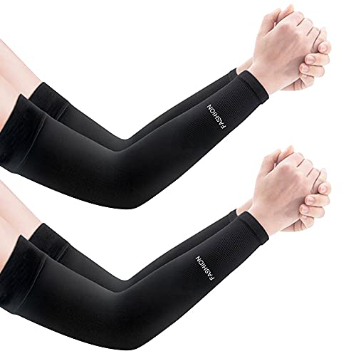 SPEACOUR 2 Paar Arm Sleeves Anti-UV-Sonnenschutz Arm Atmungsaktiv Armstulpen Kühlung Ärmlinge Anti-Rutsch Unterarmschutz Tattoo Cover Gaming Sleeve für Radsport Golf Outdoor Aktivitäten（Schwarz）