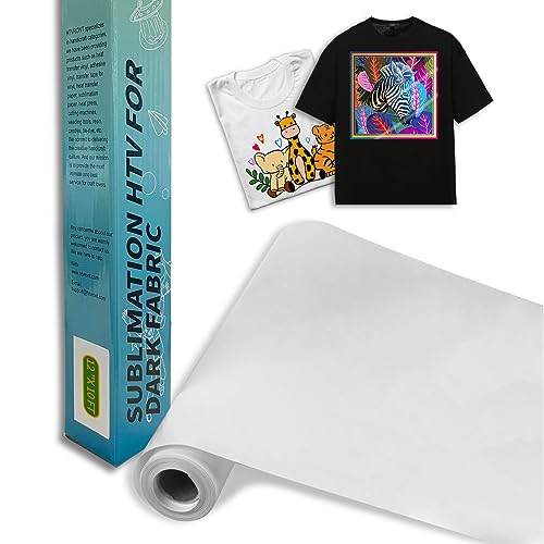 HTVRONT Sublimation HTV für Dunkle/Helle Stoffe - Matte Sublimationvinyl 30.5 x 300.5cm für T-Shirts - Funktioniert Perfekt mit Sublimationspapier, Sublimationstinte und Hitzepresse (Matte)