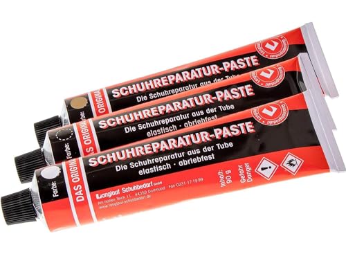 Schuhreparatur aus der Tube - Das Original - 3er Set Reparaturpaste Schuhe und Schuhsohlen - Schuhreparatur Set - Flüssiggummi für Schuhe - Absatz Reparatur - Schuhsohlen Reparaturpaste Skater Schuhe