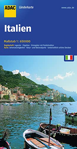 ADAC Länderkarte Italien 1:650.000: Register: Legende, Citypläne, Ortsregister mit Postleitzahlen. Karte: Sehenswürdigkeiten, Natur- und ... schöne Strecken (ADAC LänderKarten)