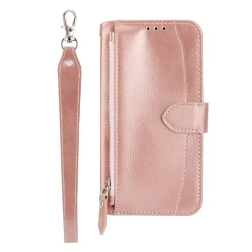 Beddouuk Handykette Hülle mit Band Für Samsung Galaxy S23 Plus,Leder Case und Wallet Klapphülle Stylische Handytasche zum Umhängen Cover Case für Samsung Galaxy S23 Plus Roségold