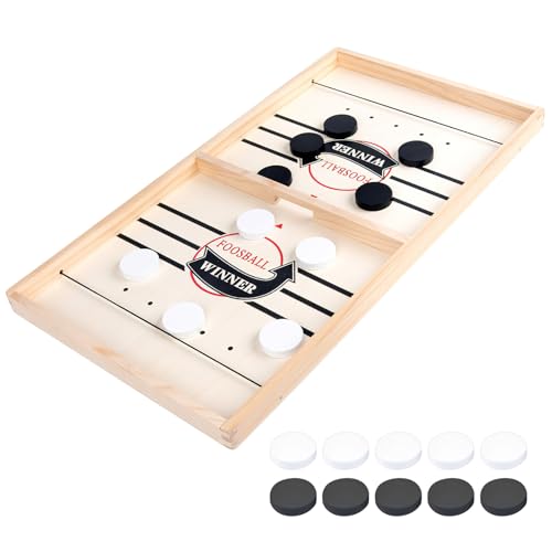 Tischfußball Gewinnerspiele, Holz Hockey Brettspiel, Board Game Hockey Fast Sling Puck Game, Schnelles Sling Puck Spiel Mit Tempo, Gewinner Holzbrett Sportspielzeug, Brettspiele für Zwei Spieler