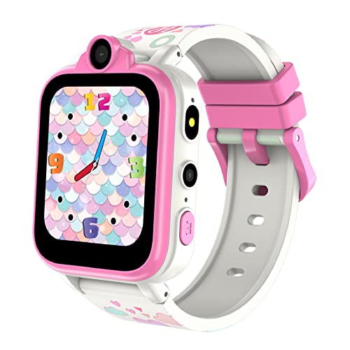 Smartwatch Kinder Mädchen Damen Herren - 2G Anrufe Tätigen und Beantworten und SOS Notruf, 2-Kameras Wecker, 18 Spiele 16 Funktionen, Kompatibel mit 2G Nano SIM Karten, Geeignet für Kinder ab 4 Jahren