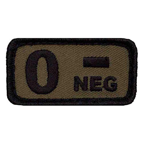 Café Viereck ® Bundeswehr Blutgruppe Patch Gestickt mit Klett - 5 cm x 3 cm (Oliv - 0-)