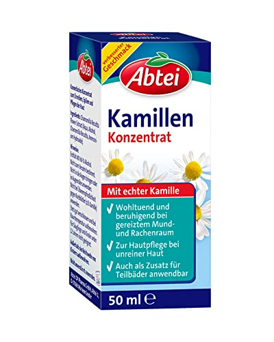 Abtei Kamillen Konzentrat - mit echter Kamille - vielseitig anwendbar - für Haut-, Haar- und Mundpflege, für Umschläge oder als Badezusatz - vegan - 1 x 50 ml