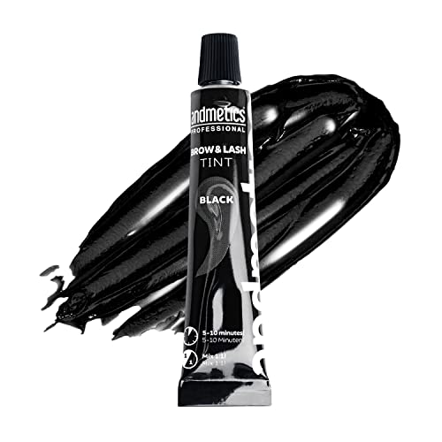 andmetics Augenbrauen und Wimpernfarbe schwarz |professionelle Farbe für ein intensives und langanhaltendes Ergebnis | ohne unerwünschten Rotstich | 20 ml Inhalt für zirka 40 Anwendungen