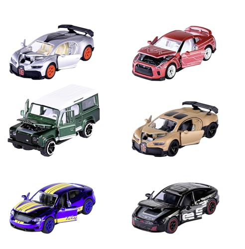 Majorette - Deluxe Modellauto (1 Auto), 1 von 6 Spielzeug-Autos (Audi, Bugatti, Land Rover, Nissan, Porsche) aus Metall mit Sammelbox, 7,5 cm, für Kinder ab 3 Jahre