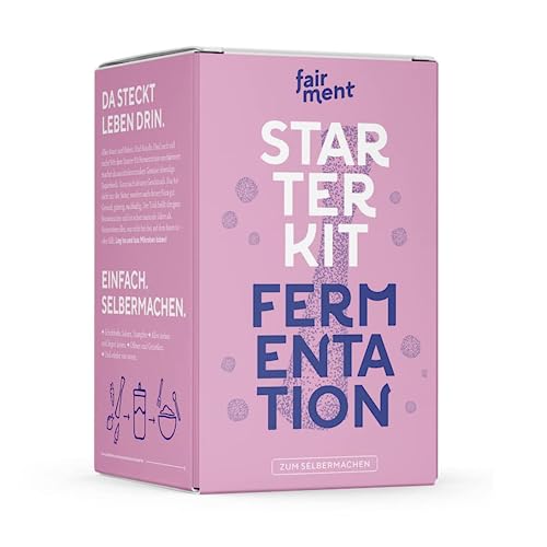 Fairment Starterkit Fermentation - Fermente einfach Selbermachen - enthält Fermentiergläser, Glasgewichte, Zubehör und EIN Rezept-Buch - fermentiertes und lebendiges Gemüse selbst herstellen