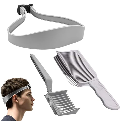 Verstellbare Fade Kamm, Fade Combs Gebogener, Fade Kamm Und Silikon Haarschneide Schablone, Haare Schneiden Werkzeug Ideal für Selbsthaarschnitte