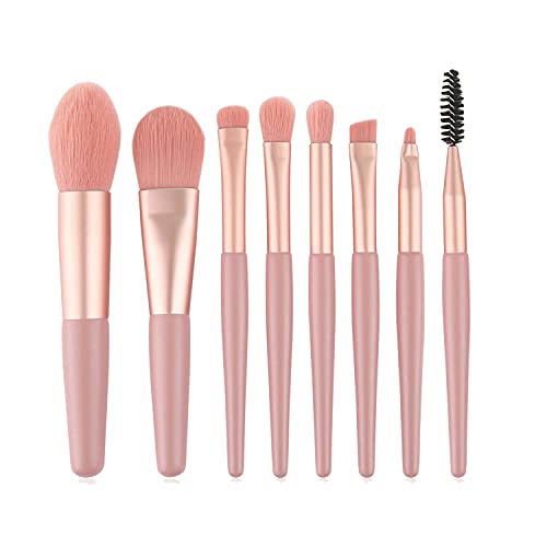 Pinselset Makeup, 8 Stück Make Up Pinsel Set Foundation Pinsel Schminkpinsel Set Lidschatten Pinselset Concealer Pinsel Eyeliner Pinsel Brush Augenbrauen Pinsel Kosmetikpinsel (Rosa)