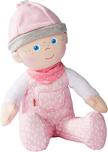 HABA 305752 - Kuschelpuppe Marle, Puppe ab 0 Jahren, rosa