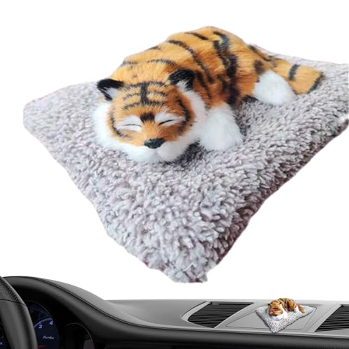 Ysvnlmjy Tier-Armaturenbrett-Ornament – Auto Armaturenbrett Realistische Carbon Tiger Ornament – Auto Innenraum Lufterfrischer Tiger mit detaillierten Haaren für Wohnzimmer, Schrank, Arbeitszimmer