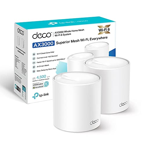 TP-Link Deco X50 Mesh WLAN Set (2 Pack), Wi-Fi 6 AX3000 Dual Band Router & Repeater, 3x Gigabit Ports für jede Einheit, empfohlen für Häuser mit 3-4 Schlafzimmern, Umfassender Jugendschutz, WPA3