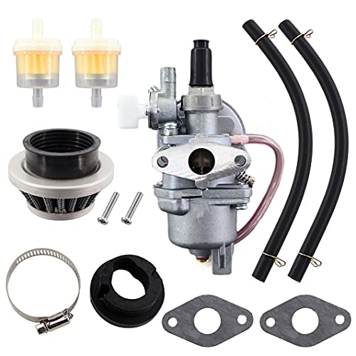 MCHNIC Vergaser mit Luftfilter Benzinfilter Schlauch Satz für 2 Takt 47cc 49cc Mini Motorrad ATV Quad Dirtbike Pocketbike Buggy Go Kart