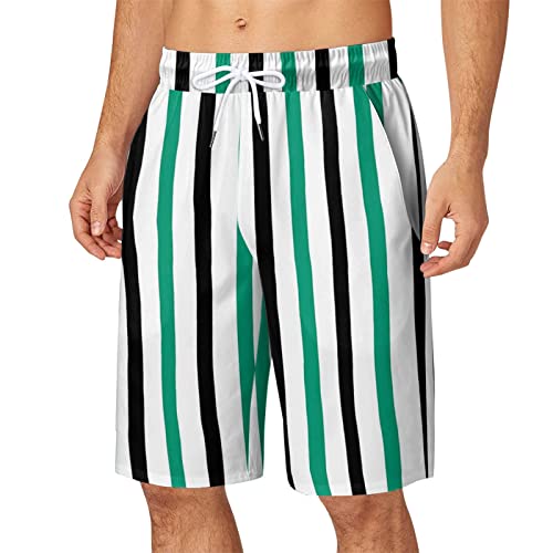 QWUVEDS Herren Sommer Plus Size Hosen Tasche Kordelzug Lose Lässige Sport Laufende Gerade Fünf Punkte Shorts Strandhose Inkontinenz Schwimmshorts (Green, XXL)