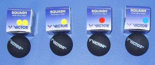 4er Set Victor Squashbälle, Squashball-Set, 4 Geschwindigkeiten