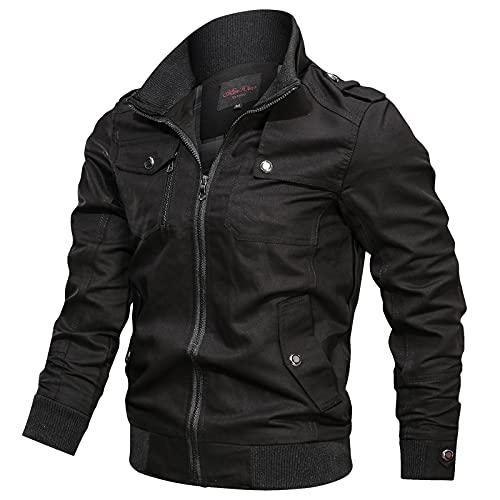 SRZYMJ Mantel Herren Schwarz Lang Wintermantel Übergangsjacke Outdoorjacke Atmungsaktiv Warm Jacke Winter Leder Softshelljacke Steppweste Leicht Funktionsjacke Parka Winter Sportjacke Freizeitjacke