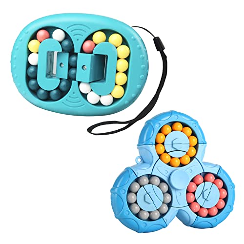 EACHHAHA 2 Stücke Magic Beans Set, Schultüte Füllung,IQ Game Fidget Toys,Rotierender Fingerwürfel Spielzeug,Verbessern Sie logisches Denken und praktische Fähigkeiten,Knobelspiele für Kinder