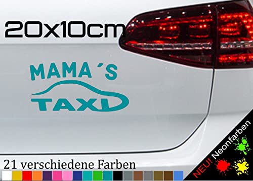 Mama's Taxi Aufkleber Familie Fahrdienst Führerschein Lustig Party Taxi 20x10cm in 21 Farben