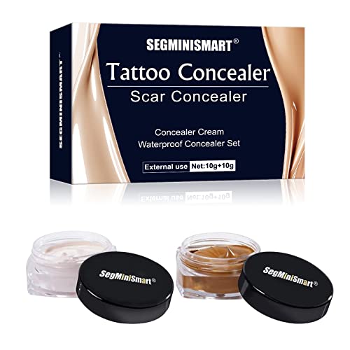 SEGMINISMART Tattoo Concealer,Scar Concealer,Tattoo Cover,Tattoo Cover,Tattoo Entferner,Professionelle Wasserdichte Tattoos vertuschen Make-up Concealer Tattoo Narbe Muttermale Vitiligo Set