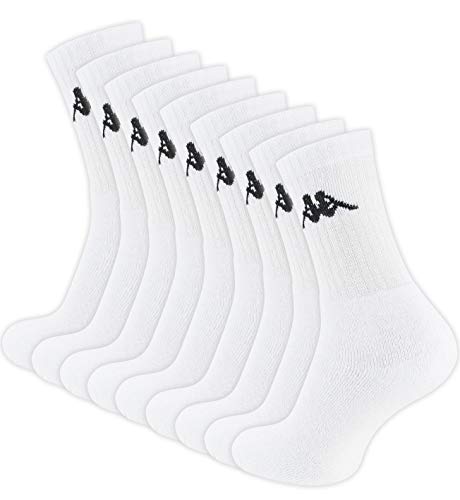 Kappa 9 Paar Original Tennissocken, Sportsocken in weiss, Gr. 43-46