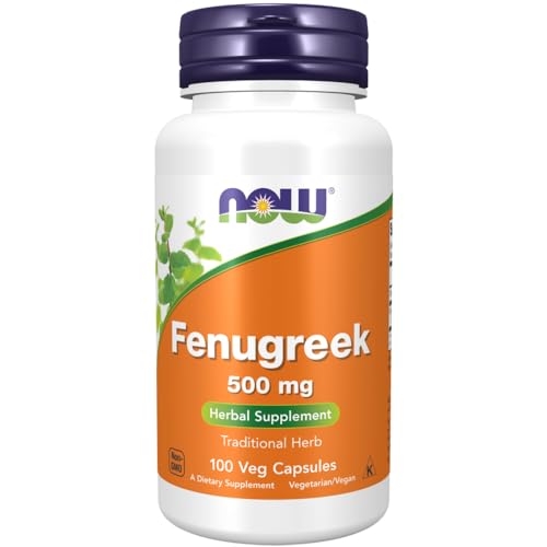 Now Foods, Organic Fenugreek (Bio Bockshornklee) 500mg, Hochdosiert, 100 vegane Kapseln, Laborgeprüft, Glutenfrei, Sojafrei, Vegetarisch, ohne Gentechnik