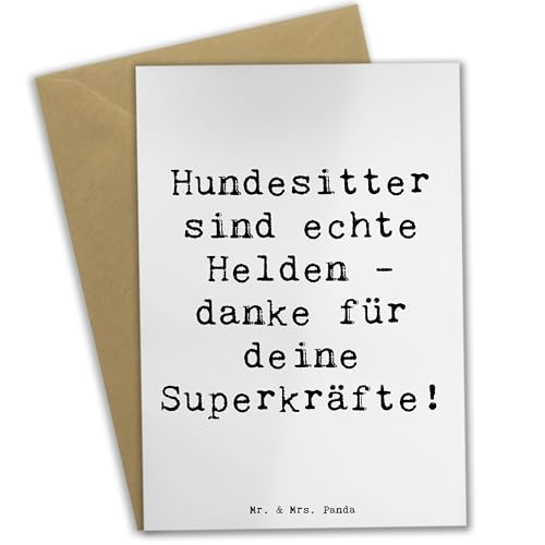 Mr. & Mrs. Panda Grußkarte Spruch Hundesitter Helden - Geschenk, Hundesitting, Danke sagen, Aufmerksamkeit, Hundebetreuung, Liebevoll, Bedanken,