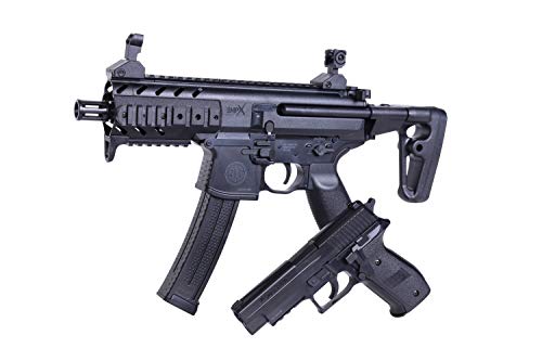 Sig Sauer MPX P226 Waffen Set Softairpistole Airsoftgewehr Kaliber 6mm BB Federdruck freie Waffe ab 14 Jahre Energie <0,5 Joule Starke Luftpistole Air Soft schießen Erbsenpistole