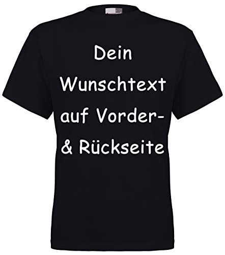 Marken T-Shirt mit Wunschtext - Front- und Rückenprint - Royal XL - Sprüche individuell auf das T-Shirt drucken Lassen | Personalisierter Textildruck (as3, alpha, l, regular, regular, schwarz)