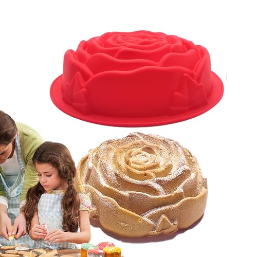 Rosenform Silikon – Blumenförmige Kuchendekorationsform | Flexible Silikon-Rosenform für Fondant, Schokolade, Seifenherstellung | DIY-Dessertform in Rosenform zum Backen und Basteln