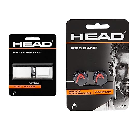 HEAD Unisex Hydrosorb™ Pro Griffband, Weiß, Einheitsgröße EU & Unisex-Erwachsene Pro Damp Tennis Dämpfer, Black, Einheitsgröße