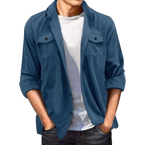 SRZYMJ Lederjacke Herren Blau Winter Lederjacke Herren Regenmantel Herren Xxl Transparent Tshirt Hombre Pack Herren Wollmantel Winter Übergangsjacke Herren XL Übergang Kapuzenpullover Herren