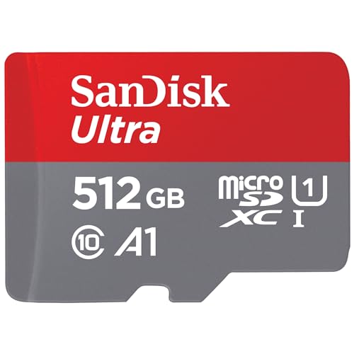 SanDisk Ultra Android microSDXC UHS-I Speicherkarte 512 GB + Adapter (Für Smartphones und Tablets, A1, Class 10, U1, Full HD-Videos, bis zu 150 MB/s Lesegeschwindigkeit)