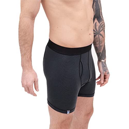 ALPIN LOACKER Merino Boxershorts Herren I Sport Herren Unterhosen aus 85% Merinowolle I Ski Unterwäsche Herren I atmungsaktive Merino Unterwäsche, Grau L